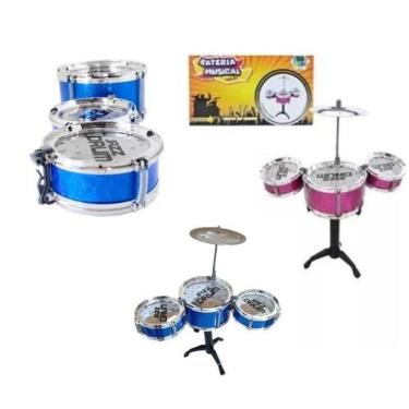 Imagem de Mini Bateria Musical Brinquedo Infantil Toys 5 Tambores