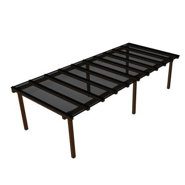 Imagem de Kit Policarbonato Fume 6mm 7,00m X 3,00m - Perfis Pretos