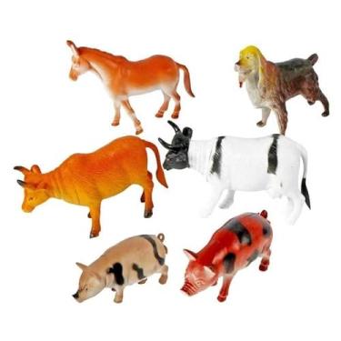Imagem de Brinquedo Animais Fazendinha Educativo Fazenda Porco Cavalo