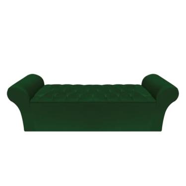 Imagem de Calçadeira Baú Sofá Banco Queen 0,9 M Capitonê Quarto Madri (Suede verde musgo)