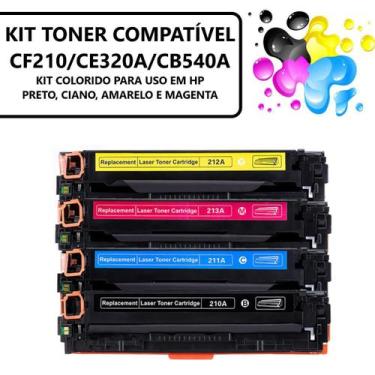 Imagem de Kit Toner Cb540 Cb541a Cb542a Cb543a Cf210a P/ M251NW M276NW CM1415MFP