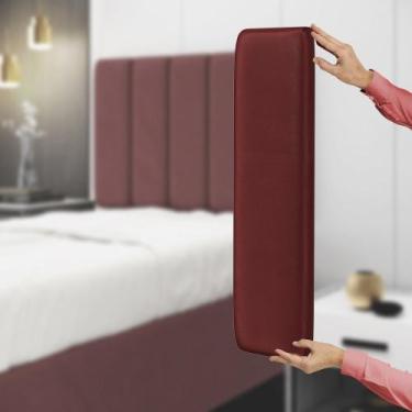 Imagem de Painel Modulado Nashira 60x20 Cm Veludo Aradecor, Bordô, ÚNICO