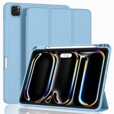 Imagem de Capa Ipad Pro 13" M4 com Suporte para Caneta Pencil - SmartFolio A2925 A2926 A3007 (Azul Clear)