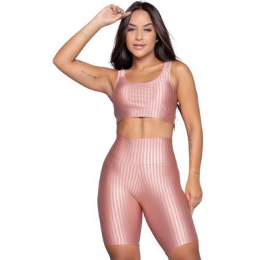 Imagem de Conjunto Fitness Vekyo Modas Top Bojo Removível e Bermuda New Zig Roup