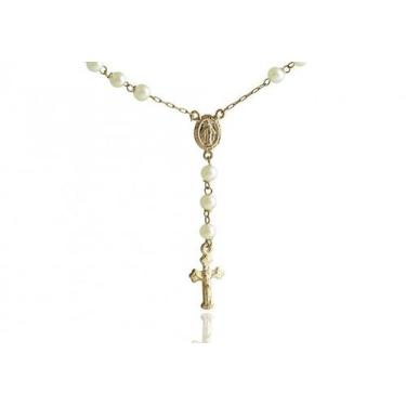Imagem de Corrente de Ouro 18K Terço com Pérolas 45cm - Elegancy Joias
