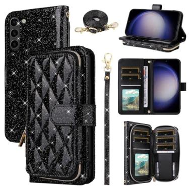 Imagem de Furill Capa carteira para Samsung Galaxy S23 Plus S23+ 5G com alça de pulso, 9+ compartimentos para cartões, bolsa com zíper, capa de telefone com suporte de couro para S23plus 23S + S 23 23+ SM-S916U