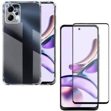 Imagem de Capa Capinha Anti Impacto + Película Premium 9D Cerâmica Para Moto G13