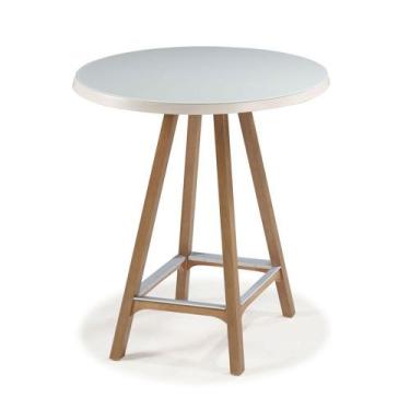 Imagem de Mesa Bistro Amores 80 cm (DIAM) com Tampo de Vidro Fendi Claro Base Ma