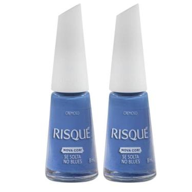 Imagem de Kit 2 Esmalte Risqué Cremoso Nova Cor Se Solta no Blues 8ml