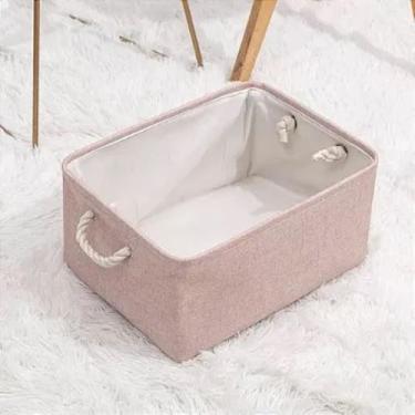 Imagem de Caixa Cesto Organizador Tecido Lona Resistente 41x32x20cm - LORBEN, Ro