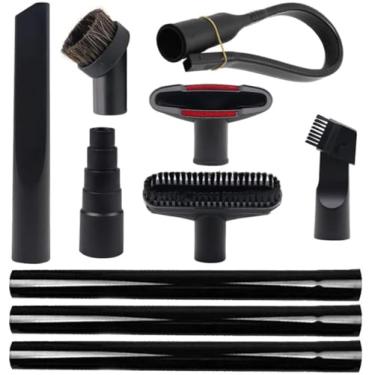 Imagem de 10 peças de acessórios para aspirador de pó para acessórios de aspirador de pó – adaptador de mangueira de vácuo de 4,7 cm a 2,5 cm, varinha de extensão a vácuo de 3,8 cm, kit de escova de acessórios para aspirador de pó de 3,8 cm, ferramenta flexível para fendas