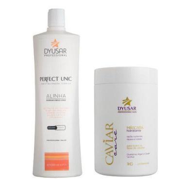 Imagem de Kit Escova Progressiva Perfect Unic 1L + Mascara Caviar 1kg - DYUSAR C