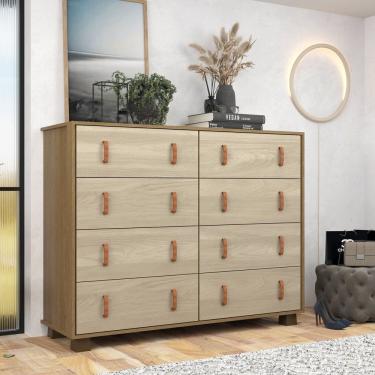 Imagem de Cômoda 8 Gavetas 136 Cm Abertura Total Helena Xingu/Araguaia