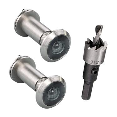 Imagem de TOGU 2 peças de peep holes para porta com uma broca de 7/27.9 cm de latão sólido para porta frontal com lente de vidro óptico compatível com porta grossa de 3,5 cm a 6,5 cm para visor de porta com