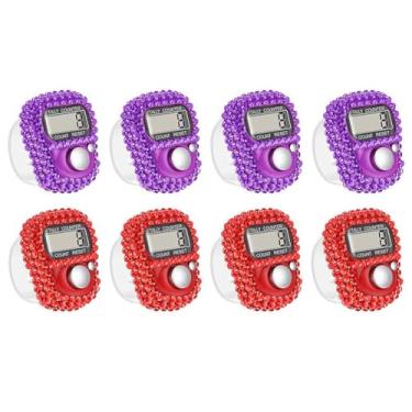 Imagem de Hitopin 8 peças de contador eletrônico de dedos, contador eletrônico de contagem portátil, contadores Tasbeeh eletrônicos digitais, clique digital manual, para pessoas em fileira, pontuação,