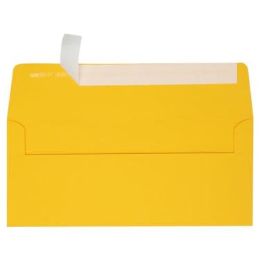 Imagem de Envelopes de aba quadrada LUXPaper #10 em 80 lb. Girassol, envelopes de negócios impressos para Letras corporativas e documentos legais com destaque e impressão, pacote com 50, tamanho da bolsa 4 1/8 x 9 1/2 (amarelo)
