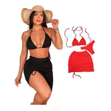 Imagem de Kit 2 Biquíni Com Saia peças Brilhante Premium - Praia - Betanqur, M
