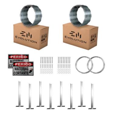Imagem de Kit Completo Cerca Concertina Simples 30cm 20 Metros - Evolution Metai