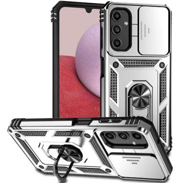 Imagem de Capa para Samsung Galaxy A55 A35 A25 A15 A05S A05 A54 A34 A24 Slide Câmera Lente Proteção Magnético Anel Suporte Armadura Capa, Prata, Para Samsung A14 5G
