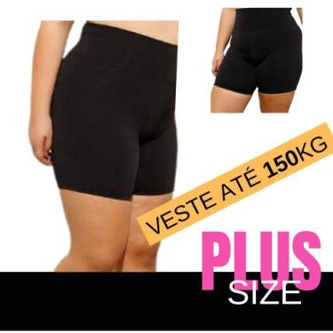Imagem de Short Feminino Plus Size Cintura Alta em Suplex Poliéster - Fasciniun 