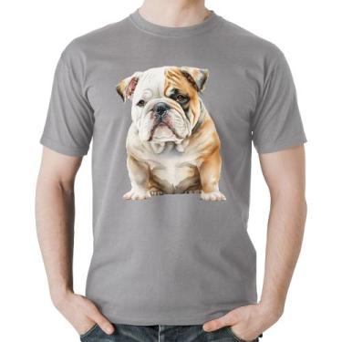 Imagem de Camiseta Algodão Bulldog-Inglês - Foca na Moda, Cinza, M