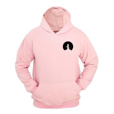 Imagem de Moletom Masculino Canguru Ragor Capuz Estampa Samurai, Rosa, G
