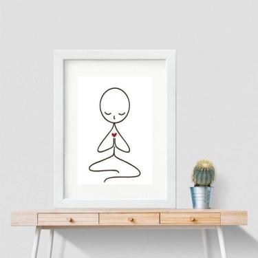 Imagem de Quadro Minimalista Yoga Bonequinho - 60x48cm - Quadros On-line