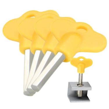 Imagem de Kit 4 Trava Com Chave Porta Janela Correr Segurança Infantil - Generic