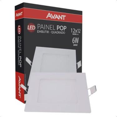 Imagem de Painel Plaflon LED 6W de Embutir Quadrado Bivolt 6500k Avant