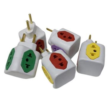 Imagem de Kit 05 un Adaptadores De Tomada Cubo 10A/20A 250v Universal - Decora H