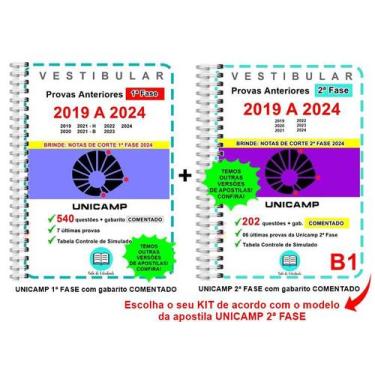 Imagem de Unicamp 1ª e 2ª Fase Provas 2019 a 2024 Gabarito Comentado - Sala Do E