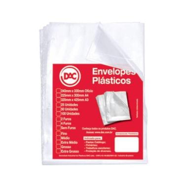 Imagem de Plástico Médio 0.10 Para Pasta Catálogo 4 Furos com 25 Unidades Dac, U