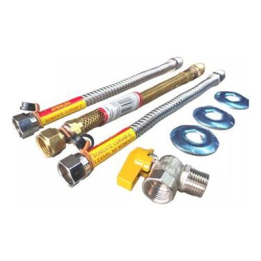 Imagem de Kit Instalação Aquecedor Gás Mais Segurança 30cm 1/2 Haenke - Hidrogas