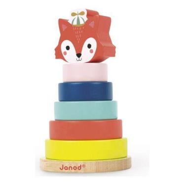 Imagem de Brinquedo Terapêutico Raposa de Empilhar 7 Peças Forest Baby  - Janod