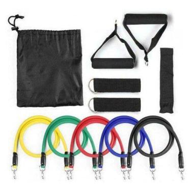 Imagem de Exercícios Yoga Fitness Pilates Extensores Elásticos 11 Peças - Online