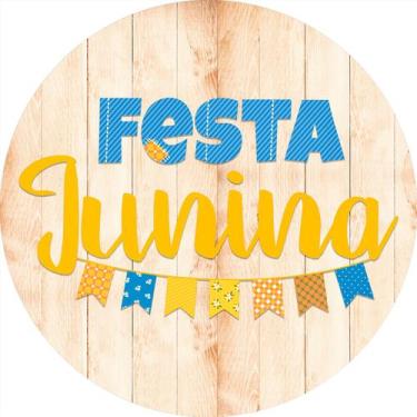 Imagem de Painel De Festa Redondo 1,50x1,50 - Festa Junina Bandeirolas 018 - Via