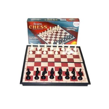 Imagem de Jogo De Xadrez com Tabuleiro Magnético 20x20cm - Papel Mâchè