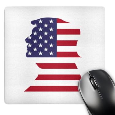 Imagem de 3dRose Mouse pad bandeira americana americana estrelas e listras - forma patriótica - Donald Trump-branco, 20,3 x 20,3 cm (mp_268990_1)