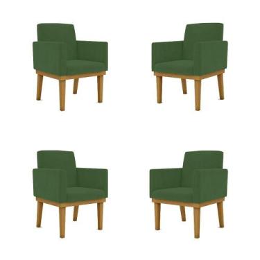 Imagem de KIT 4 Cadeiras Reforçada Escritório Poltrona  - Balaqui, Verde