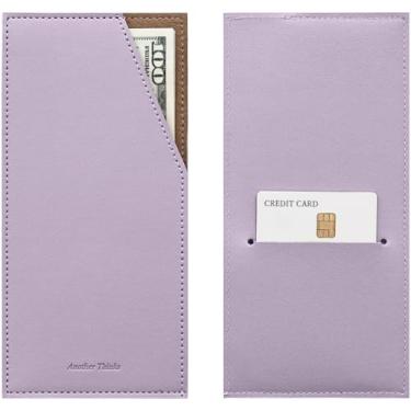 Imagem de carrotez Carteira de couro PU para cartão e dinheiro, envelope reutilizável para carteira, carteira estilosa para encher dinheiro, dinheiro e recibos – Recheio ideal para documentos de viagem e bolsa