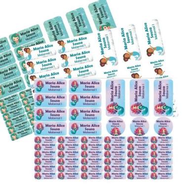 Imagem de 50 Etiquetas Escolares Personalizado Vinil Sereia - Tectoner, SEREIA 1