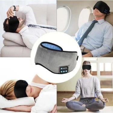 Imagem de Tapa Olho Máscara Dormir Fone De Ouvido Bluetooth Confortável Viagem -