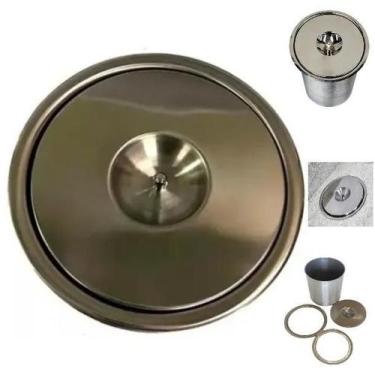 Imagem de Lixeira Pia Cozinha Embutir No Granito Em Inox 3Lt 15X25 Cm - Lojasara