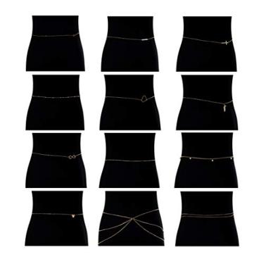 Imagem de Conjunto de 12 peças Masedy de corrente de cintura sexy para mulheres e meninas, biquíni, corrente de corpo, joia de praia