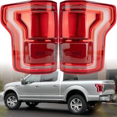 Imagem de Conjunto de luz traseira compatível com Ford F150 2015-2017 lâmpadas de freio traseiras de LED do lado do motorista e do passageiro com substituição de ponto cego #HL3Z13405D (módulo não incluído)
