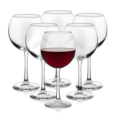 Imagem de Libbey Vina Taças de vinho com balão vermelho, 520 ml, elegantes e grandes, conjunto de 6, taças de vinho de haste longa para casamentos, aniversários e mais