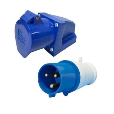 Imagem de Conjunto Industrial Tomada + Plug / 2p+t / 32a / Azul / 6h Cor Plugue 