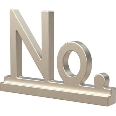 Imagem de Franklin Brass Derby (pacote com 1) Números modernos de casas metálicas com símbolo "No" para sistema personalizado em níquel | Placa numérica externa | Sinal de endereço personalizado resistente à