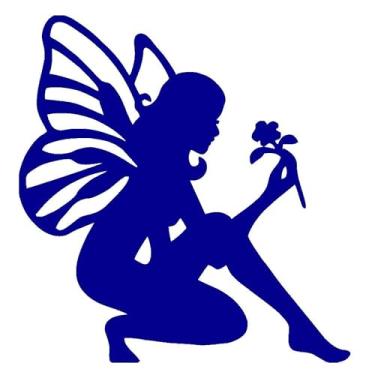 Imagem de Adesivo Decorativo Fada Flor decoração parede box banheiro (azul)