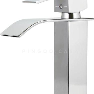 Imagem de Torneira para banheiro cascata Misturador Monocomando cromada Baixa Pa